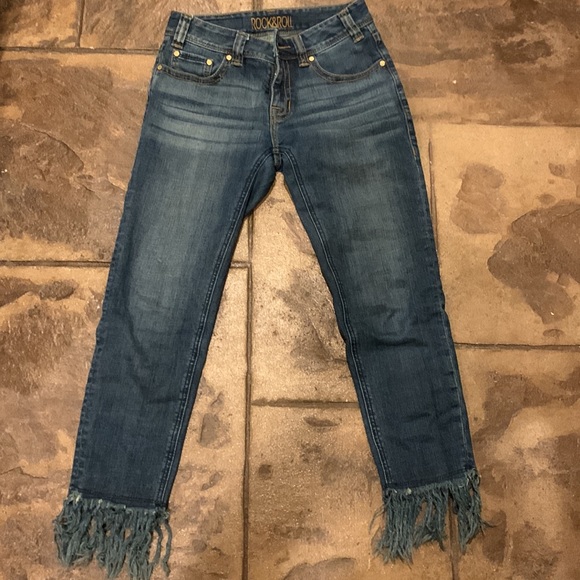 -Rock and Roll skinny jeans w/ fringe on the bottom - Picture 4 of 4